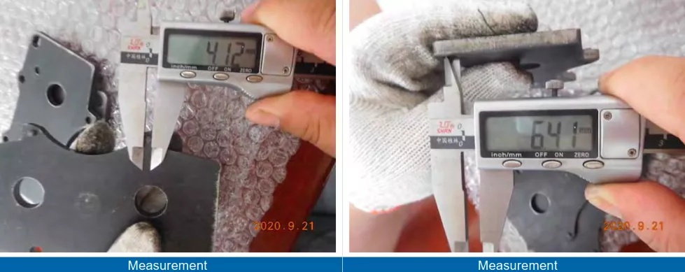 Medición dimensional – placa trasera